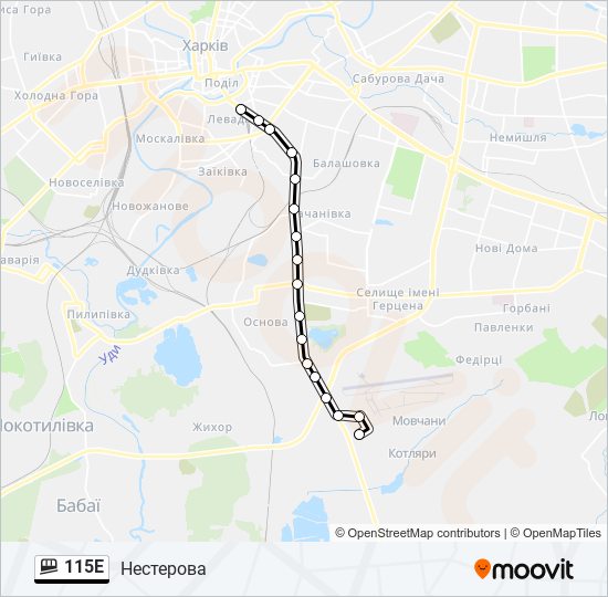 115Е funicular Line Map