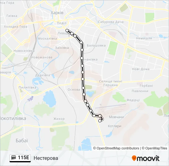 115Е Funicular Line Map