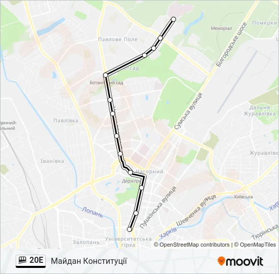 20Е Funicular Line Map