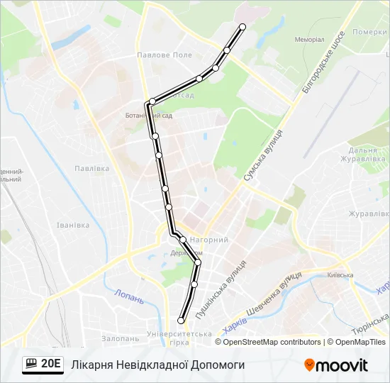 20Е Funicular Line Map