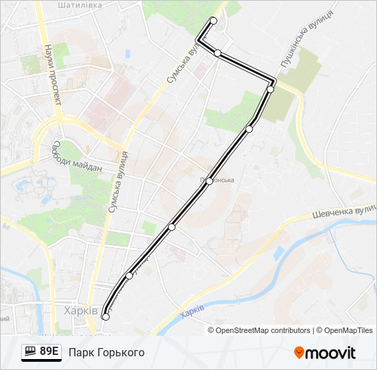 89Е funicular Line Map