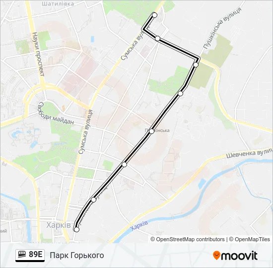 89Е Funicular Line Map