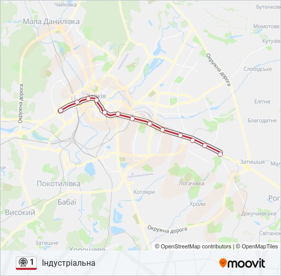 1 metro Line Map