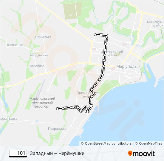 Карта 101 автобус