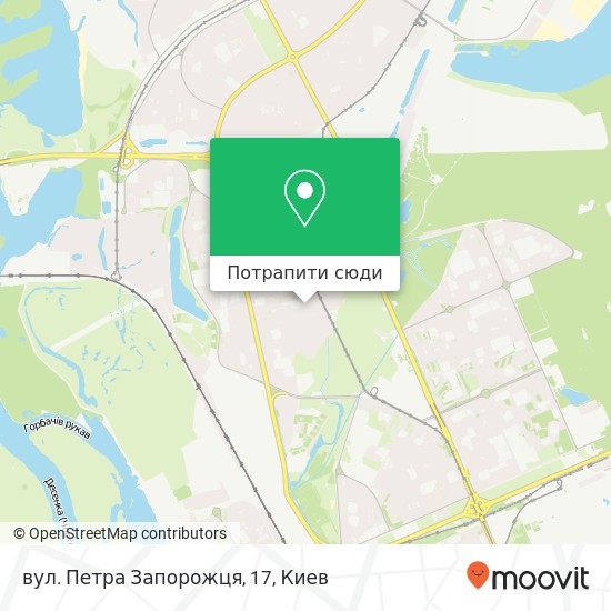 Карта вул. Петра Запорожця, 17