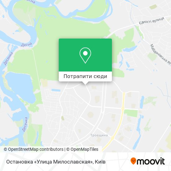 Карта Остановка «Улица Милославская»