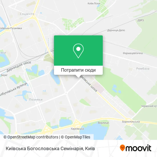 Карта Київська Богословська Семінарія