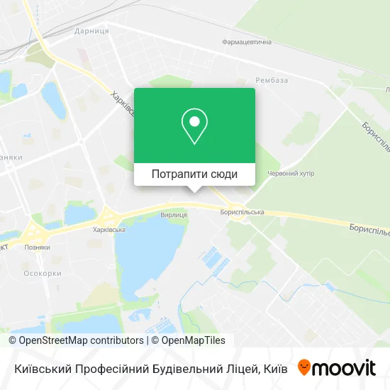Карта Київський Професійний Будівельний Ліцей