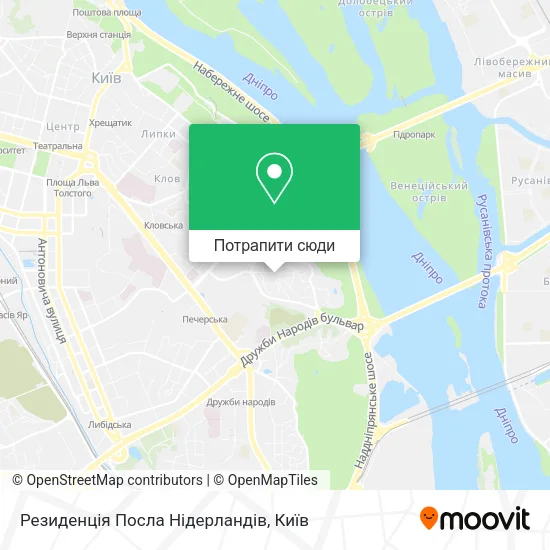 Карта Резиденція Посла Нідерландів