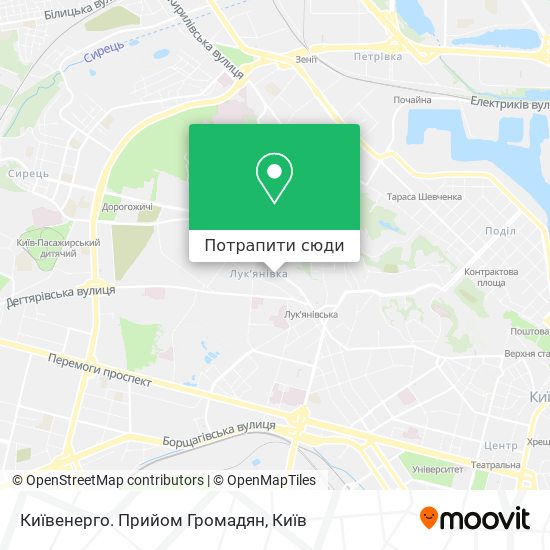 Карта Київенерго. Прийом Громадян
