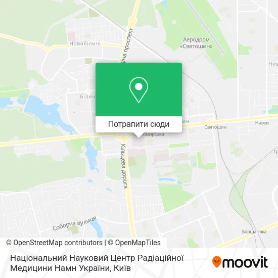 Карта Національний Науковий Центр Радіаційної Медицини Намн України