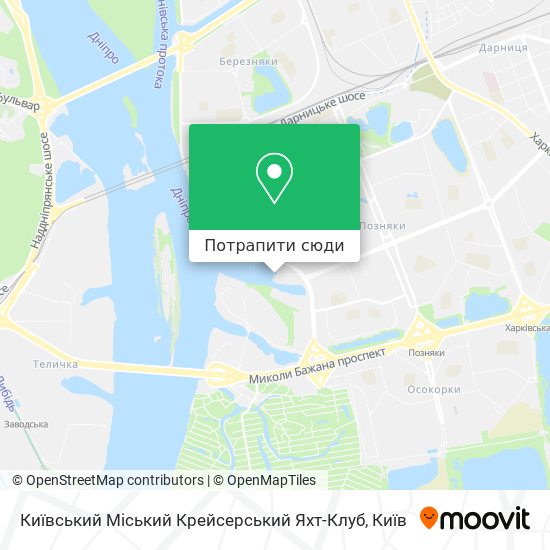Карта Київський Міський Крейсерський Яхт-Клуб