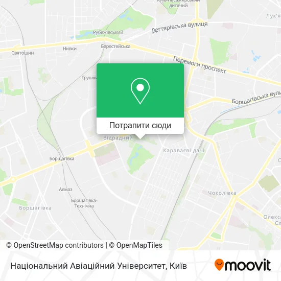 Карта Національний Авіаційний Університет