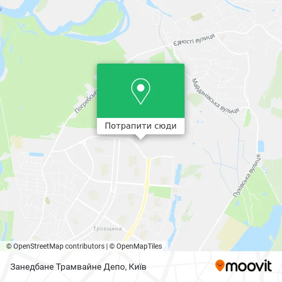 Карта Занедбане Трамвайне Депо