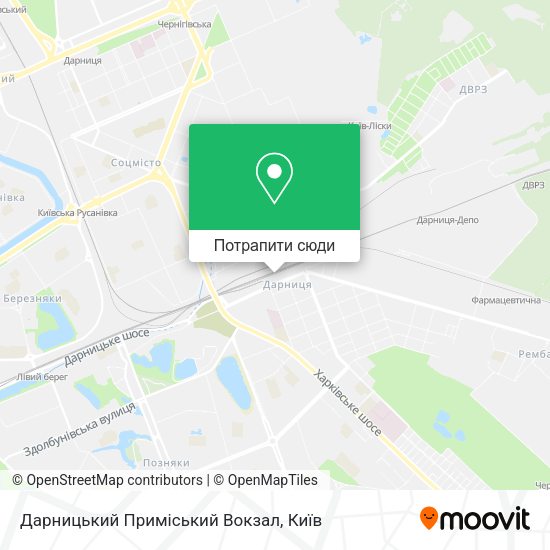 Карта Дарницький Приміський Вокзал