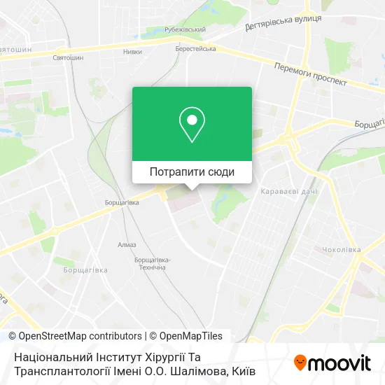 Карта Національний Інститут Хірургії Та Трансплантології Імені О.О. Шалімова