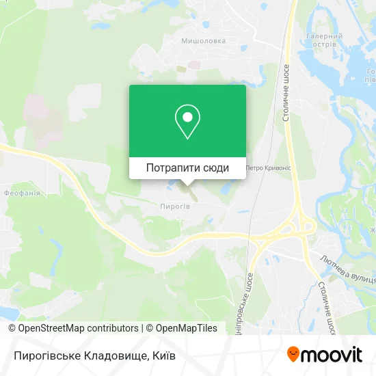 Карта Пирогівське Кладовище