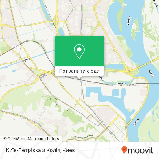 Карта Київ-Петрівка 3 Колія