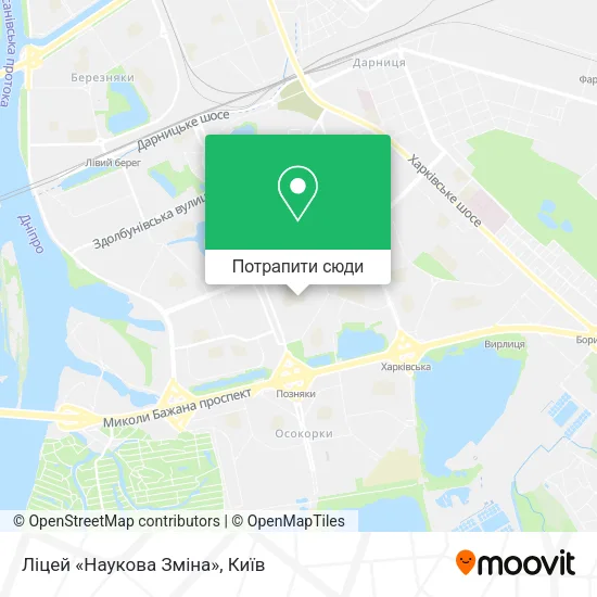 Карта Ліцей «Наукова Зміна»