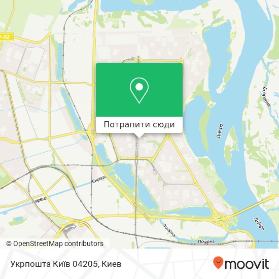 Карта Укрпошта Київ 04205