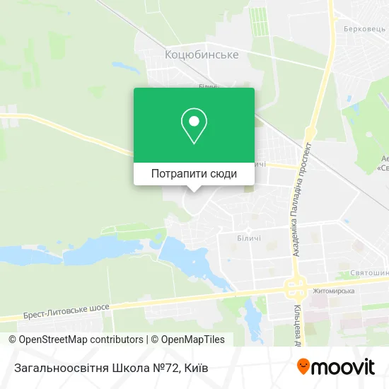 Карта Загальноосвітня Школа №72