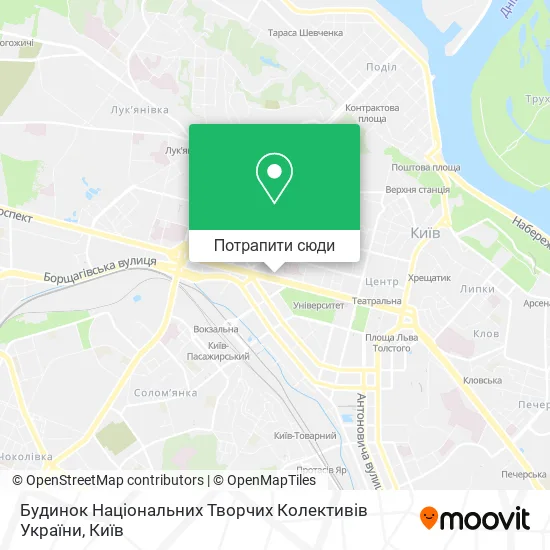 Карта Будинок Національних Творчих Колективів України