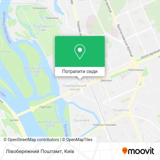 Карта Лівобережний Поштамт