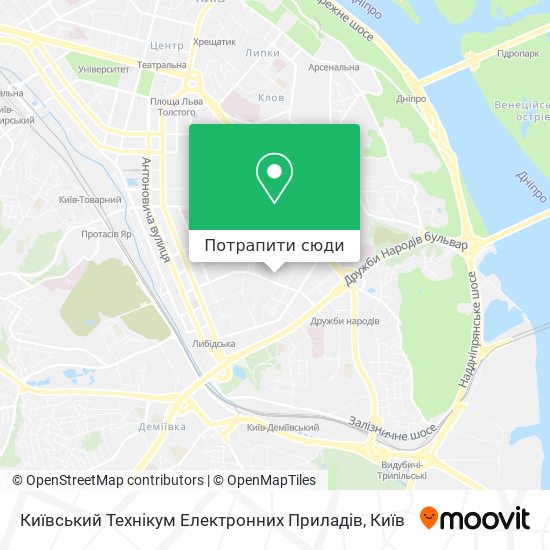 Карта Київський Технікум Електронних Приладів