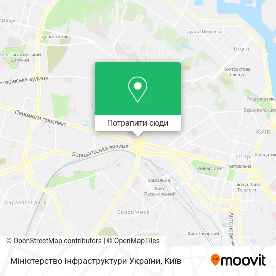 Карта Міністерство Інфраструктури України