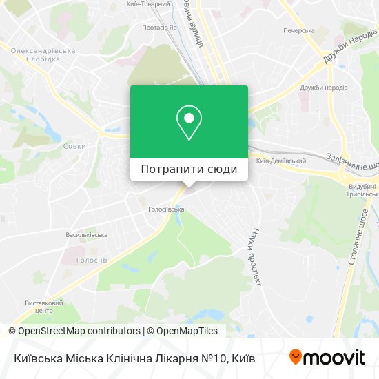 Карта Київська Міська Клінічна Лікарня №10