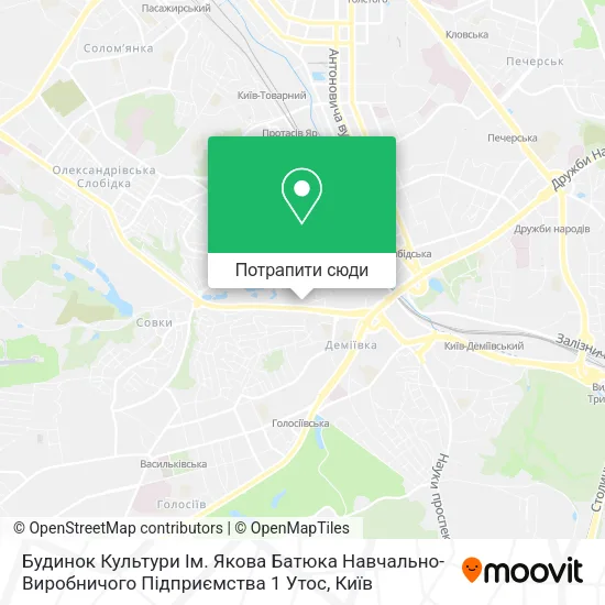 Карта Будинок Культури Ім. Якова Батюка Навчально-Виробничого Підприємства 1 Утос