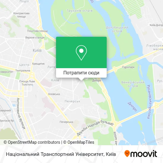 Карта Національний Транспортний Університет