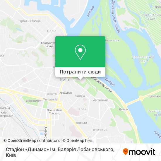 Карта Стадіон «Динамо» Ім. Валерія Лобановського
