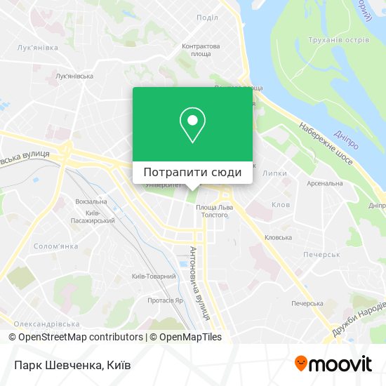 Карта Парк Шевченка