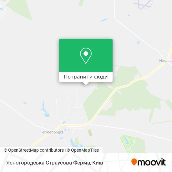 Карта Ясногородська Страусова Ферма