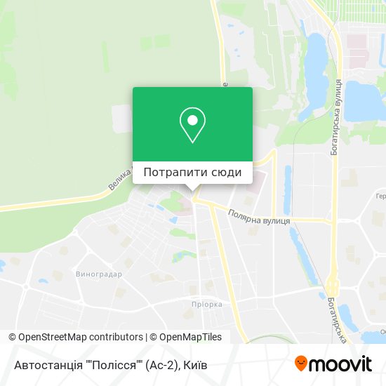 Карта Автостанція ""Полісся"" (Ас-2)