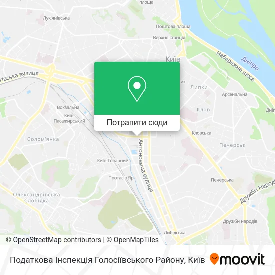 Карта Податкова Інспекція Голосіївського Району