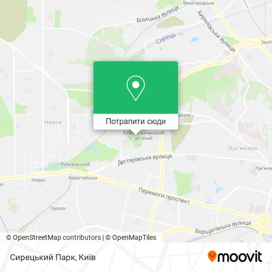 Карта Сирецький Парк