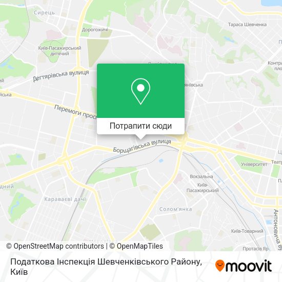Карта Податкова Інспекція Шевченківського Району