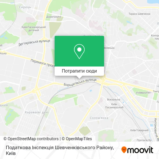 Карта Податкова Інспекція Шевченківського Району