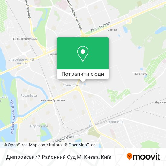 Карта Дніпровський Районний Суд М. Києва