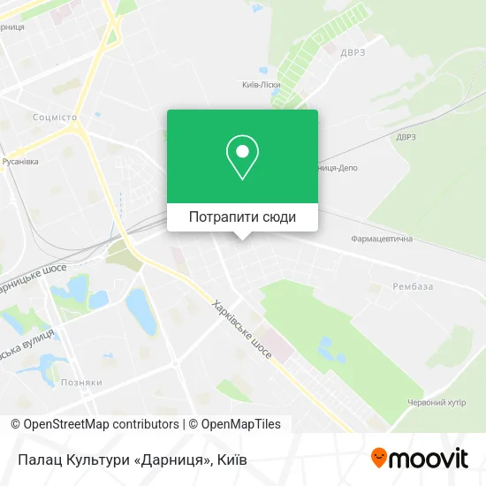 Карта Палац Культури «Дарниця»