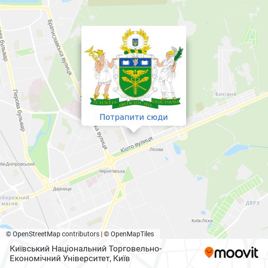 Карта Київський Національний Торговельно-Економічний Університет