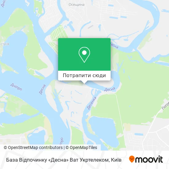 Карта База Відпочинку «Десна» Ват Укртелеком