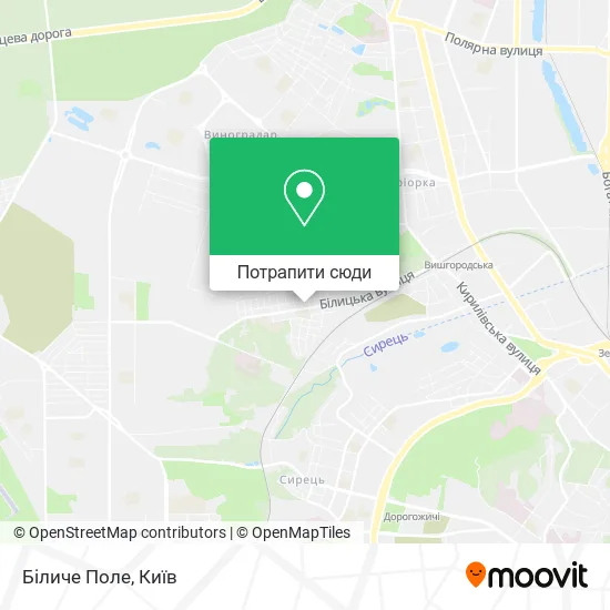 Карта Біличе Поле