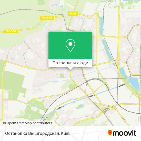 Карта Остановка Вышгородская