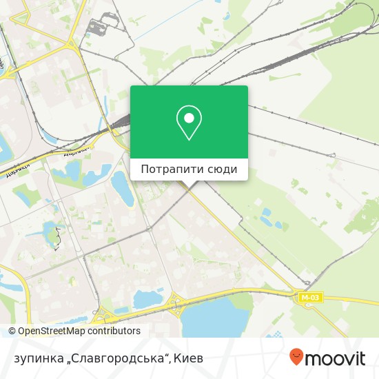 Карта зупинка „Славгородська“