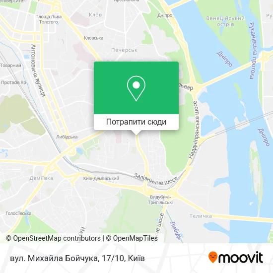 Карта вул. Михайла Бойчука, 17/10