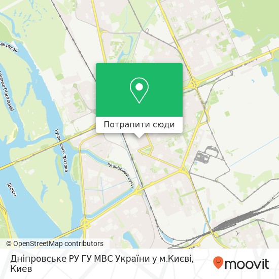 Карта Дніпровське РУ ГУ МВС України у м.Києві