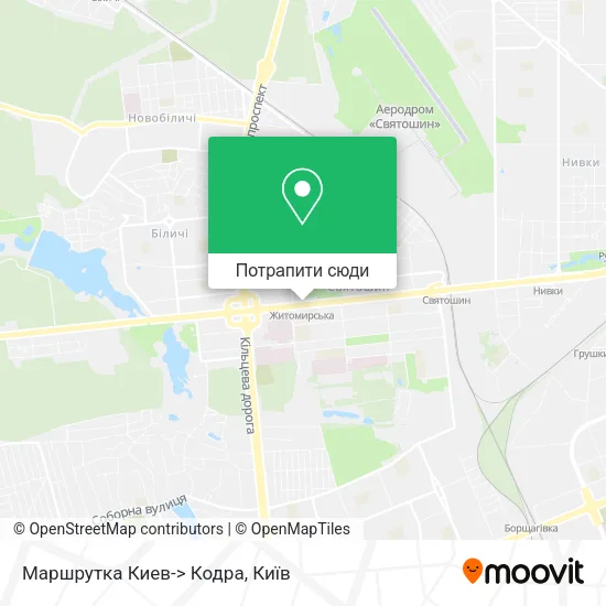 Карта Маршрутка Киев-> Кодра